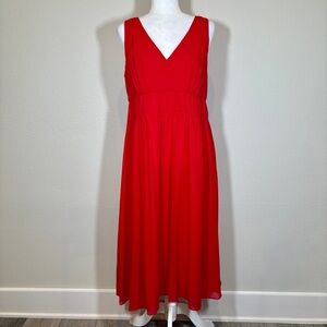 LK Bennett Red Silk Sleeveless Dress Size 10